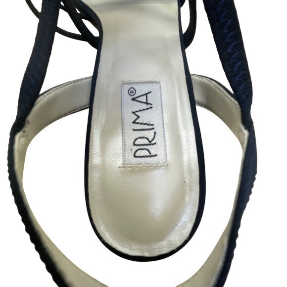 Prima Women’s Navy Strappy Block Heel Twiggy Sandals Size 8M - Picture 6 of 10